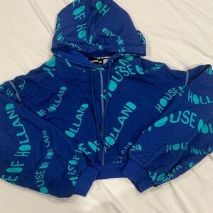 3/$100 House of Holland Cropped Blue Hoodie Size 10